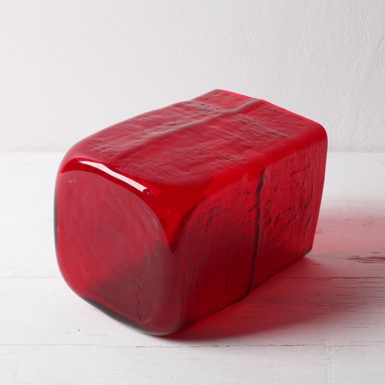 Image 1 of Mid-Century Modern Red Glass Vase by Christer Sjögren, Lindshammar, Sweden