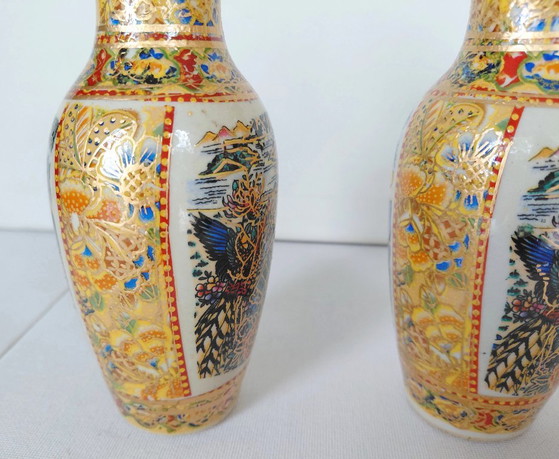 Set 3 Vasi Vintage Geisha Giapponesi Satsuma, Anni '60/'70 – Porcelain (photo 7 of 16)