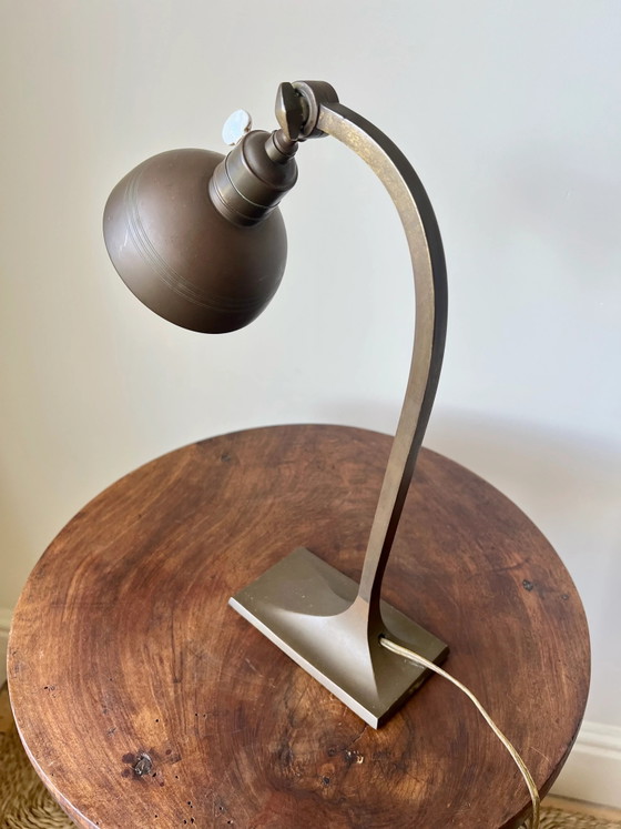 Art Deco brass table lamp. France, early 20th Century – Lighting, Porcelain (photo 8 of 12)