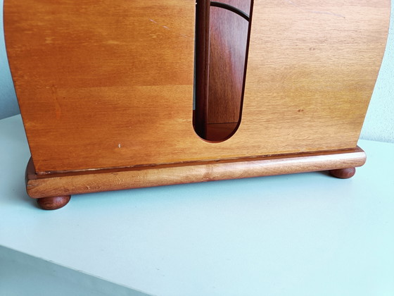 Image 1 of Revistero Valsecchi "Scoop" – Madera de haya con acabado cerezo – Diseño italiano