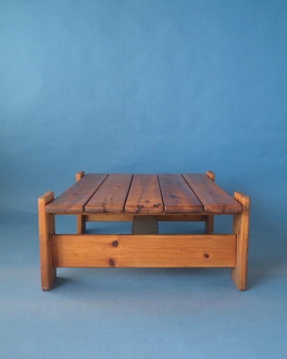 Image 1 of Brutalist coffee table in solid pine wood (larger version)