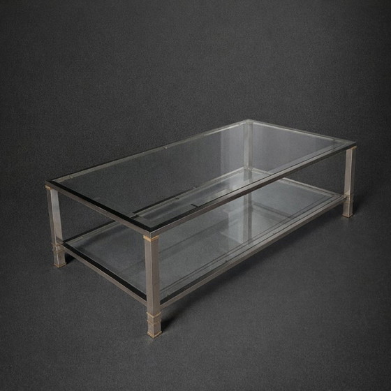 Coffee table – brass & faceted glass (photo 3 of 11)