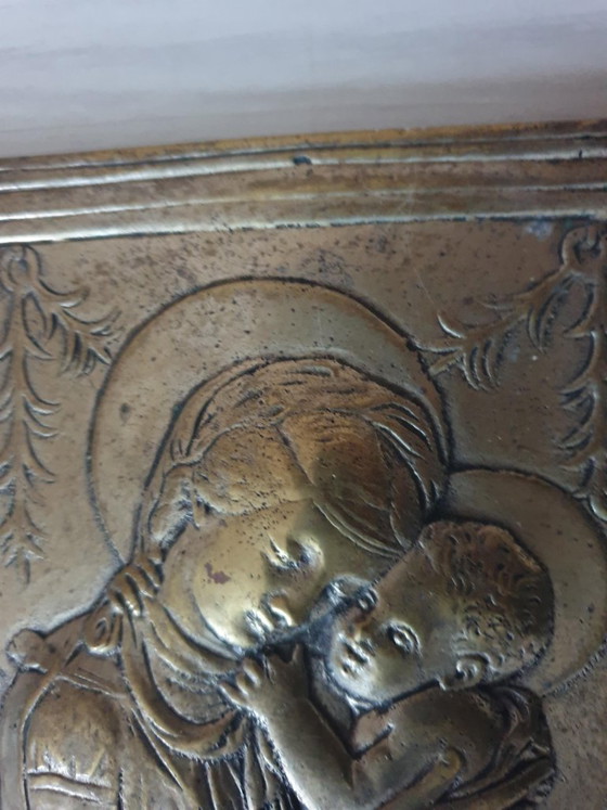 Image 1 of targa religiosa Vergine Maria e suo figlio