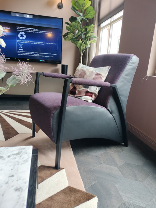 In.House fauteuil paars en zwart