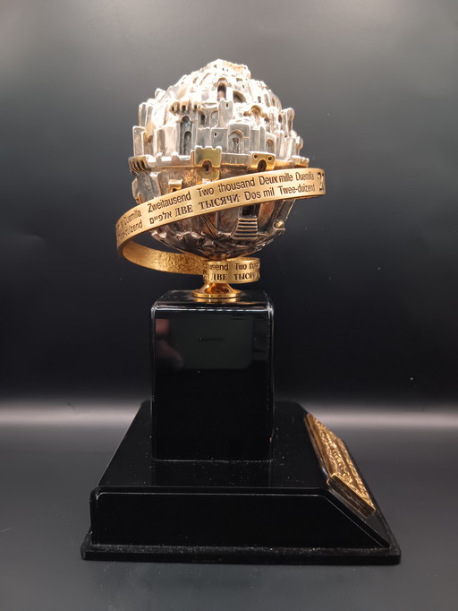 Frank Meisler Skulptur in Silber und vergoldet