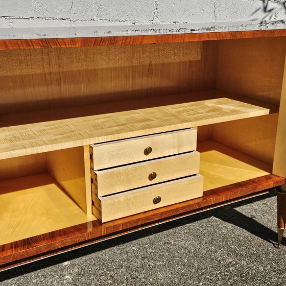 Image 1 of Frans dressoir uit het midden van de 20e eeuw - Luxe buffetkast van wortelhout - jaren 60
