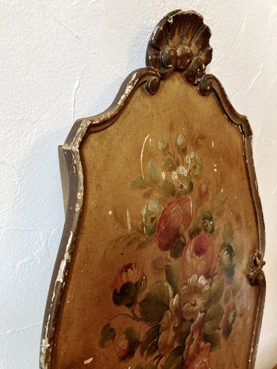 Image 1 of Napoleon III style wooden tray, painted between 1860 and 1880