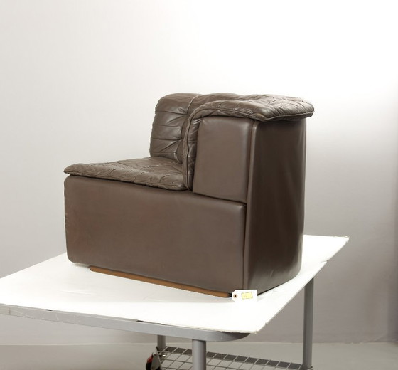Image 1 of Excellent Mid-Century De Sede DS11 Patched Seal Brown Leather Modular Sofa, 6 Elements. Germany, 1970s.