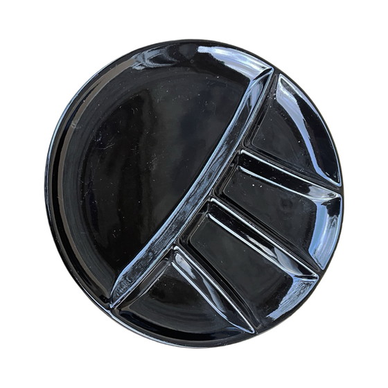 Image 1 of Neu, Schwarz, Gegliederter Vorspeisenteller, Deutschland 1990er Jahre