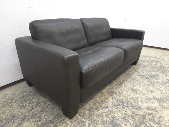Image 1 of De Sede ds 17 bruine designbank, leren bank, De Sede tweezitsbank, driezitsbank