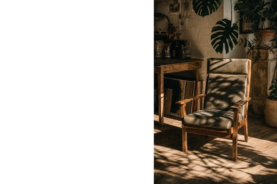 Image 1 of Vintage Mid-Century Danish Modern Model GE-181-A Armchair by Hans J. Wegner for Getama, 1950s