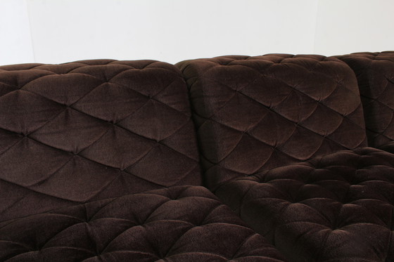 Image 1 of Vintage modular elements sofa velour brown 1970s