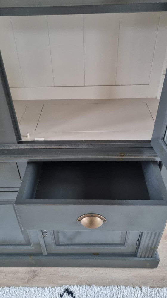 Image 1 of Serving/Buffet Cabinet Dark Gray/Blue, Large Format
