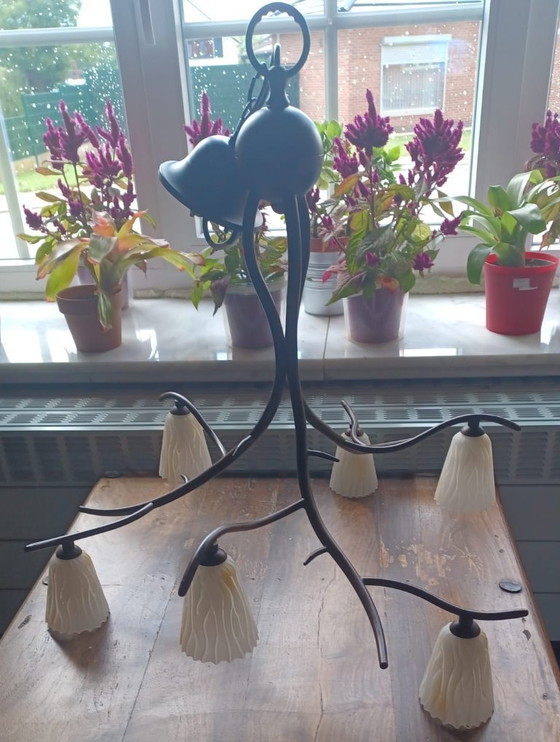 Image 1 of Lampe à branches au design italien élégant, signée LAM Italy (6 points lumineux)