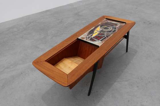 Image 1 of Coffee Table model 210, teak wood and ceramic, by Alfred Hendrickx, Belform
