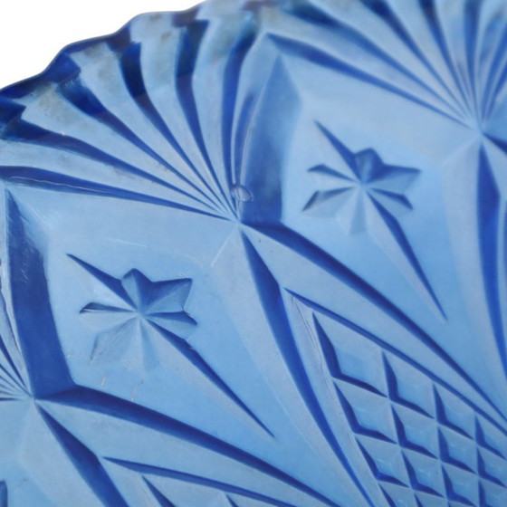 Image 1 of Frutero francés de cristal azul