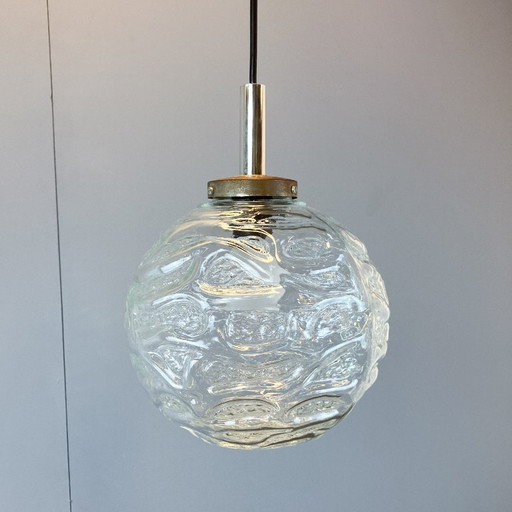 Set van twee bedlampen en een hanglamp van Graebe, glazen kappen, jaren 60