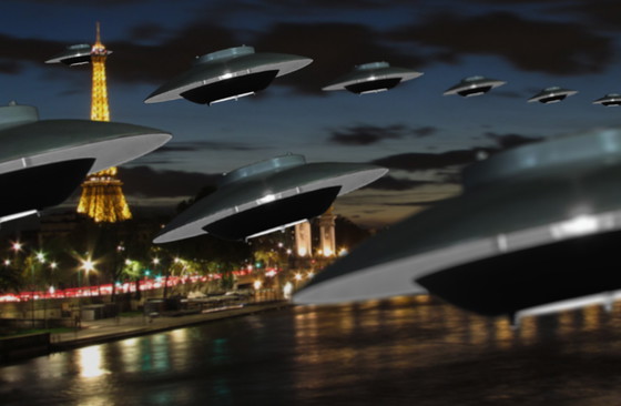 Image 1 of Scandinavische Vintage hanglamp - Vliegende Schotel - Ruimtetijdperk - 1970