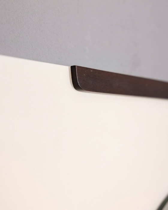 Image 1 of Vintage houten wandspiegel van de Sbrilli Fratelli, jaren 70.