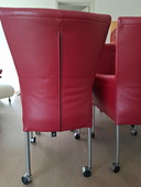 8 Red Leather Dining Chairs