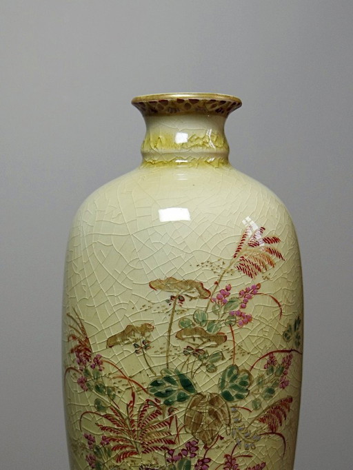 Petit vase ou bouteille à saké "Tokkuri" Satsuma Japon vintage céramique