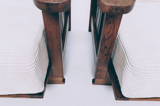 Image 1 of Vintage armchair brutalism style off white corduroy 1960