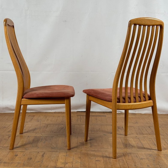 Image 1 of Juego de 4 sillas de comedor danesas de teca Schou Andersen, años 70 - Tapizado Moderno de mediados de siglo