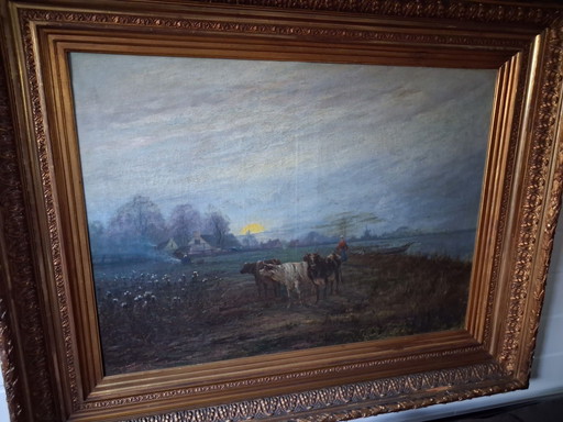 Peinture à l'huile avec petites éclats