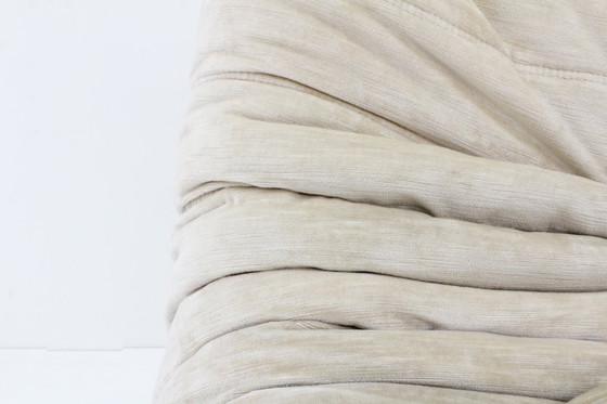 Image 1 of Vintage Togo 2 zits sofa beige velvet ligne roset Michel Ducaroy