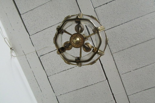 Bronzen lantaarn, 6 zijden, 3 lampen