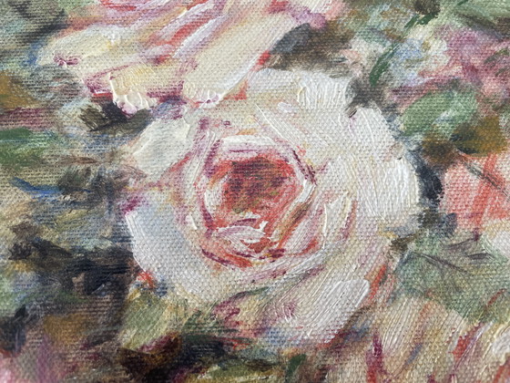 Image 1 of Romantic painting of pink roses