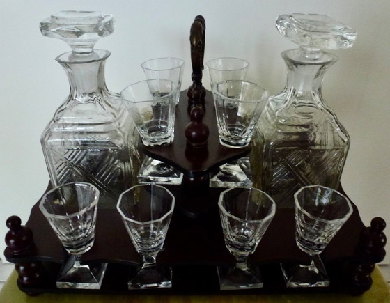 Image 1 of Meuble à boissons - Noyer - Cave à alcools - Marqueterie.