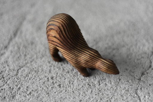 Sculpture en bois sombre Badger, Vintage Mid Century Danish Modern, 1960s