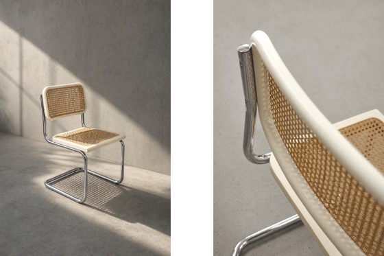 Image 1 of Chaises vintage italiennes modernes du milieu du siècle, en bois blanc et osier français, lot de 2