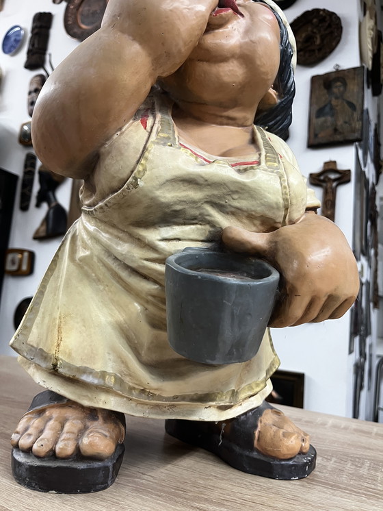 Image 1 of 🍲 Dekorative Figur "Koch mit Schokolade" - Handarbeit