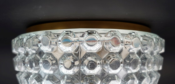 Image 1 of Lampada da soffitto vintage Limburg con vetro a bolle, modello A 643, a incasso, anni '70.