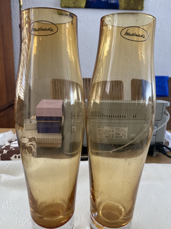 Image 1 of Villeroy & Boch vases, 90s, smoked glass, heavy, elegant
