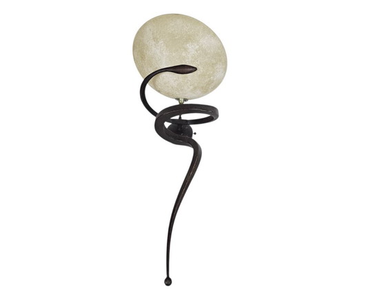 Due applique a spirale con paralume in vetro, Lamp International, Metallo, Marrone, Modern (foto 9 di 9)