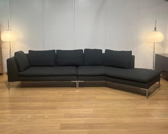 Image 1 of Canapé d'angle Charles de B&B Italia, comme neuf, en laine verte/anthracite