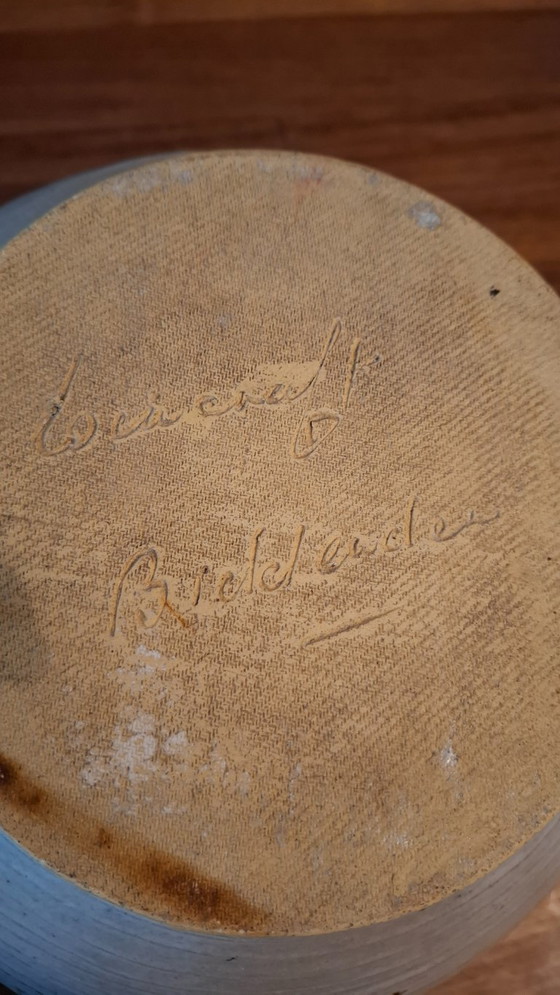 Grande vaso sferico fatto a mano di Buchtal, Vasi, Ceramica, Beige, Vintage (foto 5 di 5)