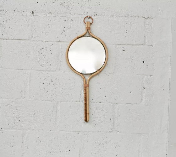 Image 1 of Espejo de ratán al estilo de Louis Sognot