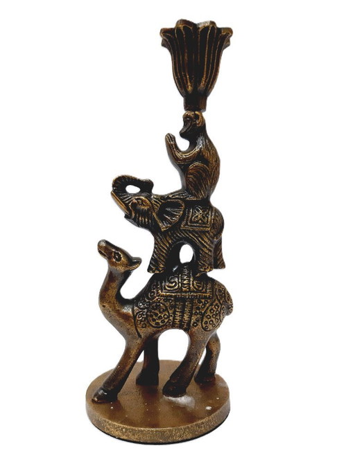 Vintage Brass Figurine - Candlestick Holder