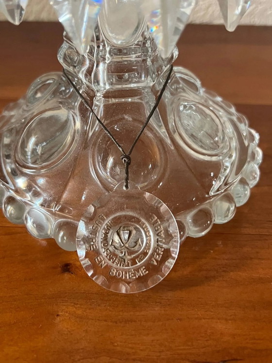 Desk lamp. Crystal, glass, hand engraving. – Table lamps (photo 5 of 7)