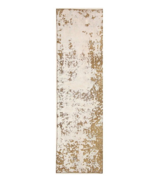 Alfombra Oriental Anudada a Mano Vintage Art Clásico & Diseño en Relieve 255 x 72 cm Beige, Color Marrón