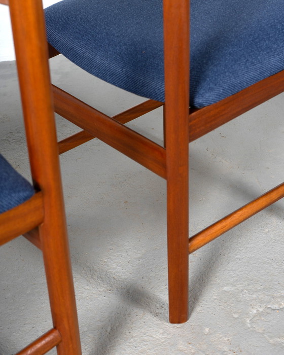 Image 1 of Mid-Century Dining Set by White and Newton Made of Teak and Blue Upholstery