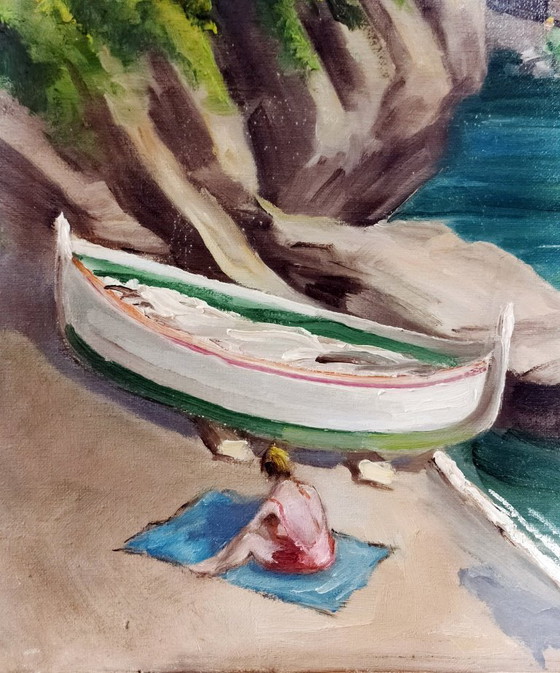 Léonida Beltrame (1904 - 2004) - San Fruttuoso di Camogli - Master Painting – Paintings & Drawings, Canvas (photo 6 of 11)