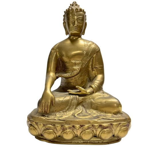 Vintage Bronze Shakyamuni Buddha Statue - 24.5 cm - Hand-engraved - 1970s