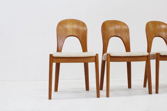 Image 1 of Vintage Deense eetkamer stoelen Niels Koefoed massief teak , set van 4