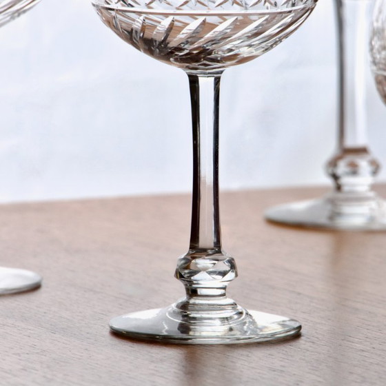Image 1 of Antique Villeroy & Boch crystal wine glasses from the "Treveris" collection