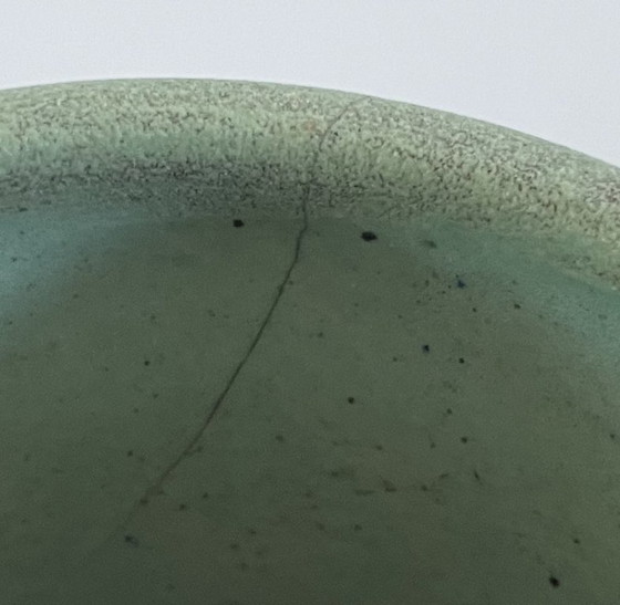 Image 1 of Art pottery factory Sint Lukas - Art deco turqoise vase model 100 with black piping